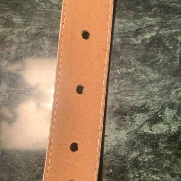 Pierre-G genuine lizard skin white belt, size 40